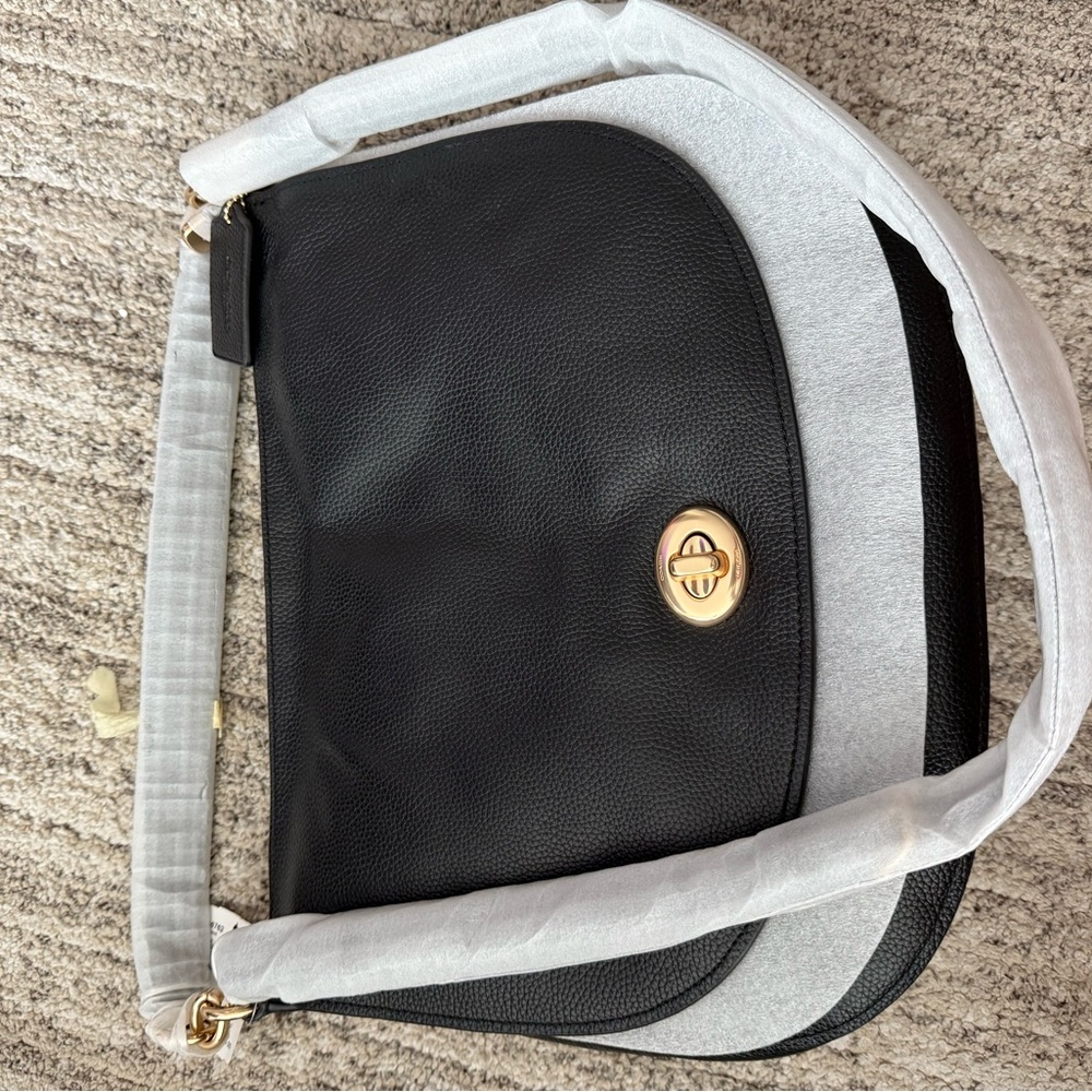 NWT Coach Black Bag with Gold Accents
